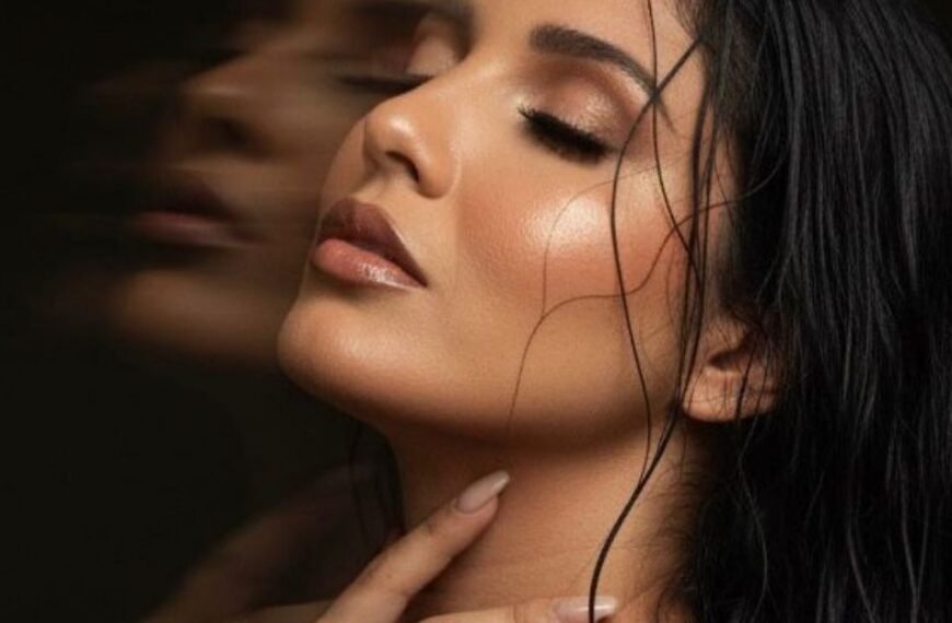 Foto de um rosto com a pele perfeita